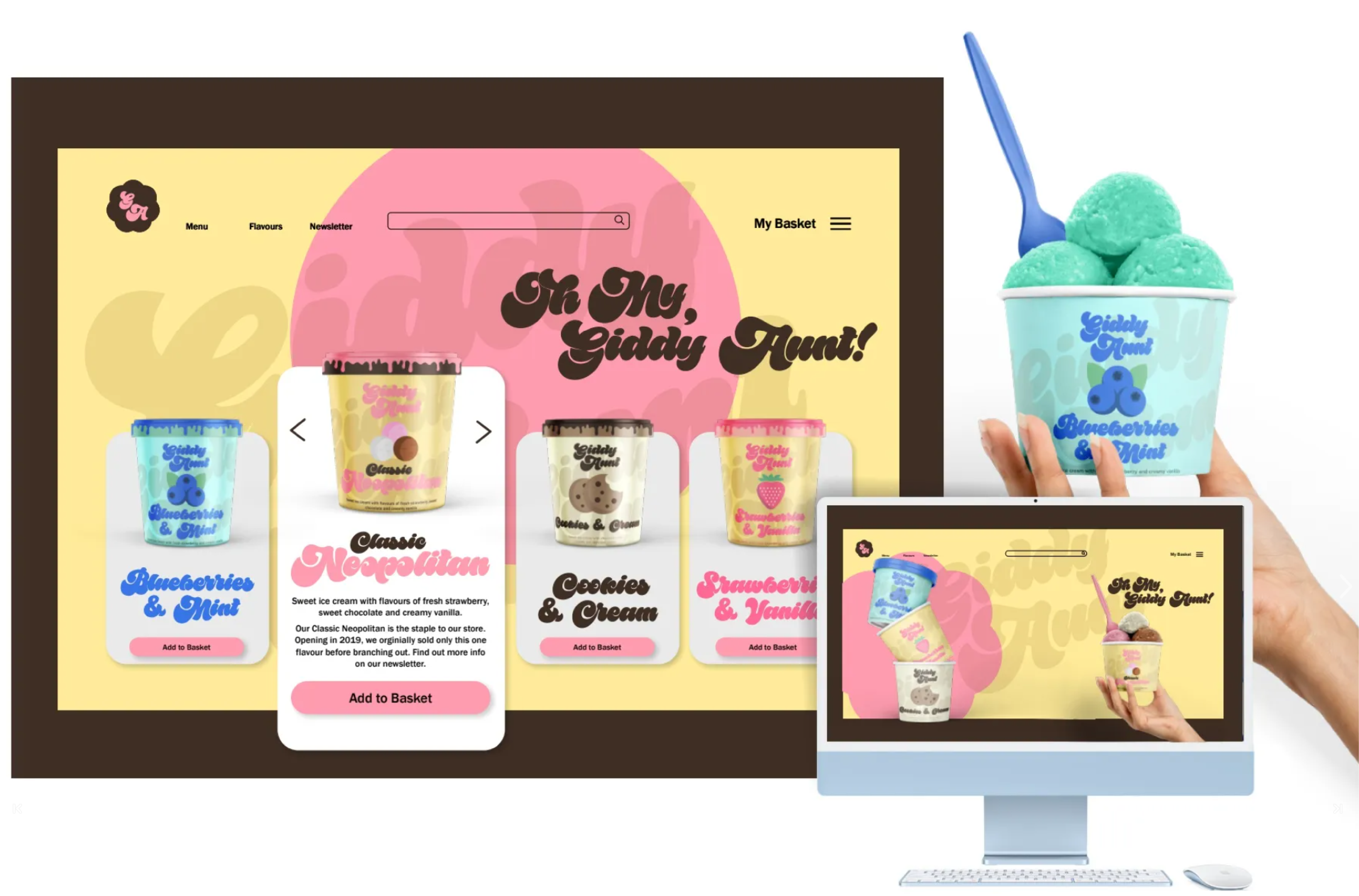 Mock design – screens
